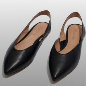 Madewell Black Leather Slingback Sandals